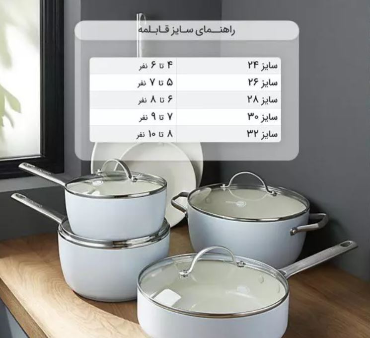 سایز قابلمه