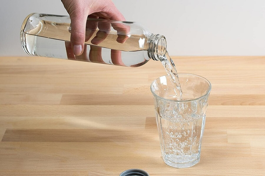 دوام بطری آب شیشه ای 
