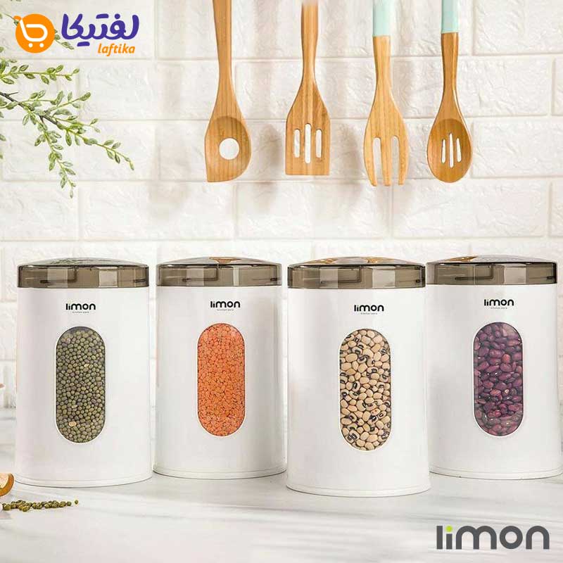 کیفیت ساخت جای حبوبات لیمون گرد درب شفاف مدل 1980