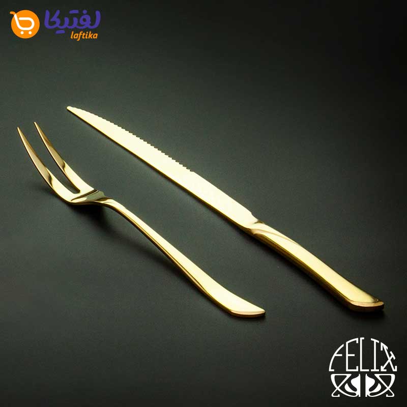 خرید سرویس قاشق چنگال طلایی لفتیکا 