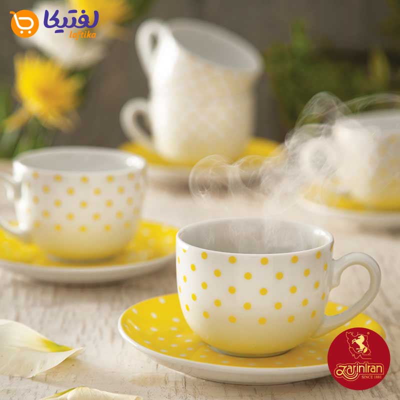 ویژگی سرویس جای خوری اسپاتی زرد 6 نفره 12 پارچه