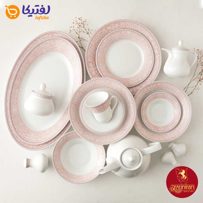 مشخصات سرویس ورونا صورتی چینی زرین