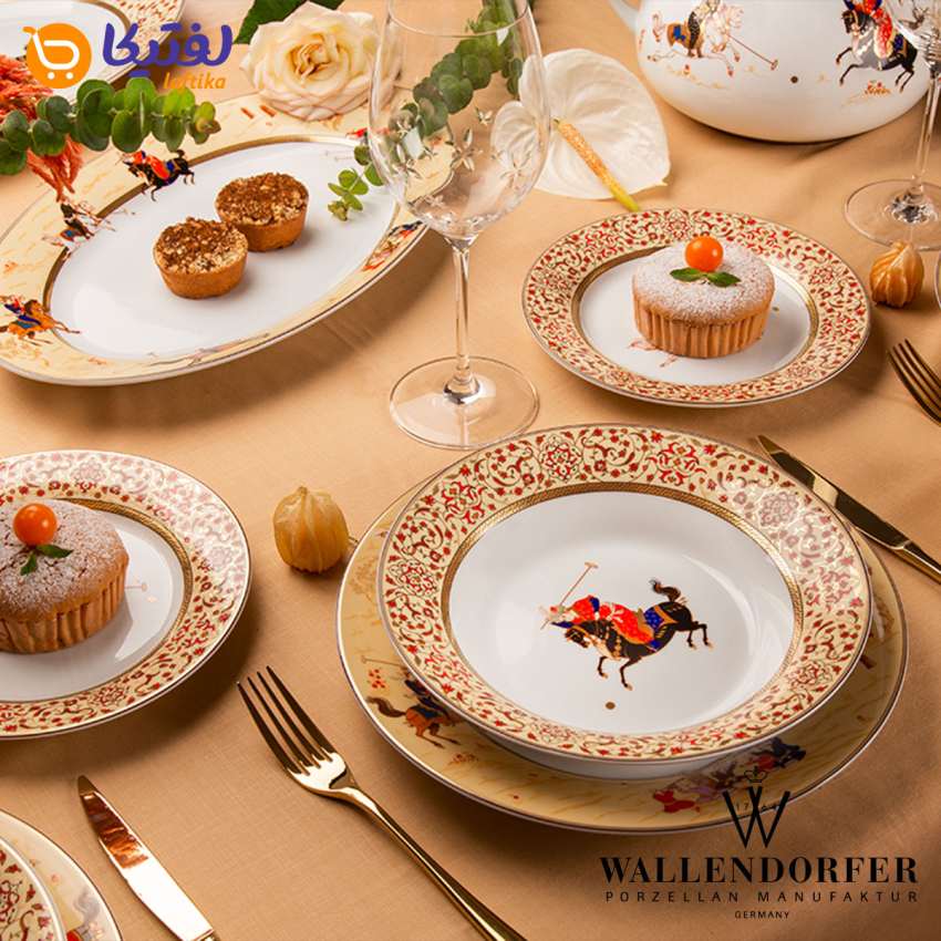 سرویس چینی چوگان والندورفر Wallendorfer شهرزاد 12 نفره 108 پارچه