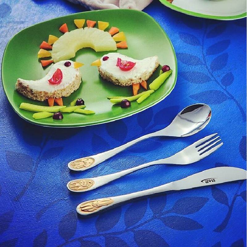 خرید قاشق و چنگال کودک ناب استیل