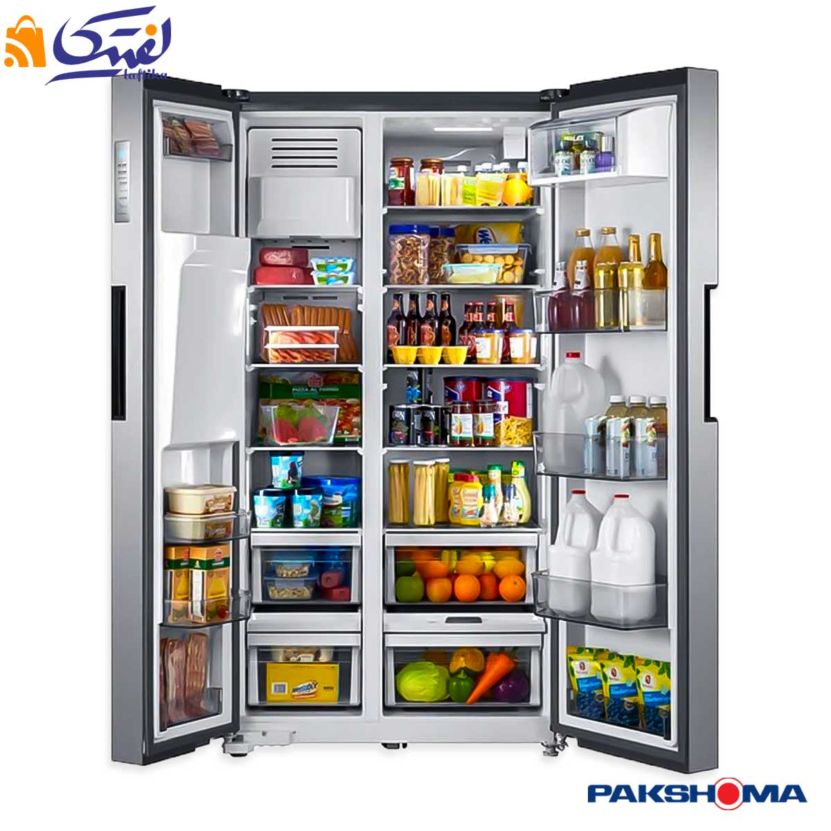گنجایش و طراحی داخلی  یخچال فریزر RSP800 پاکشوما 