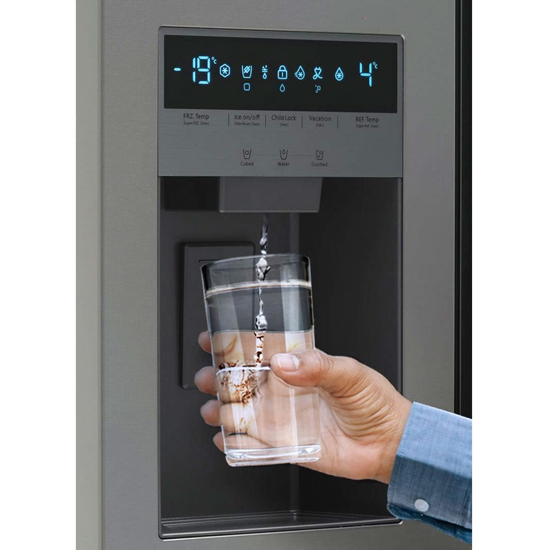یخ‌ساز و آب‌سردکن اتوماتیک یخچال فریزر S1DiS100 اسنوا 