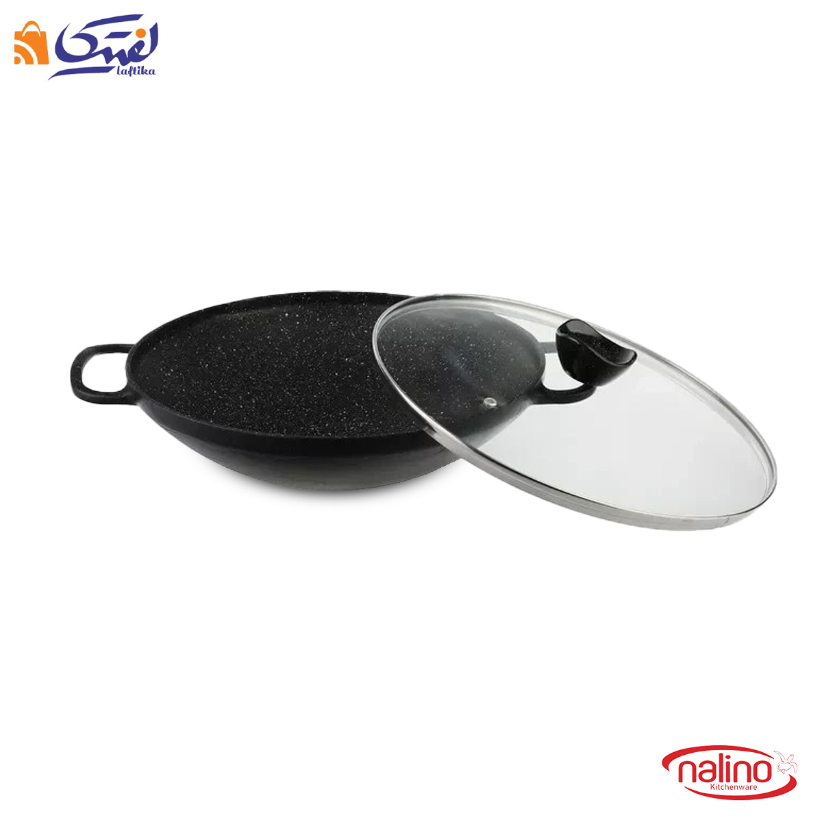 خرید بهترین تابه چدنی دودسته درب دار برند نالینو