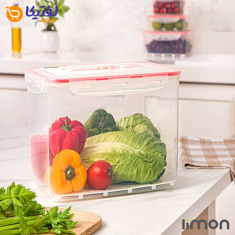 ظرف فریزری چهار قفل صنعت 14 لیتری لیمون 828