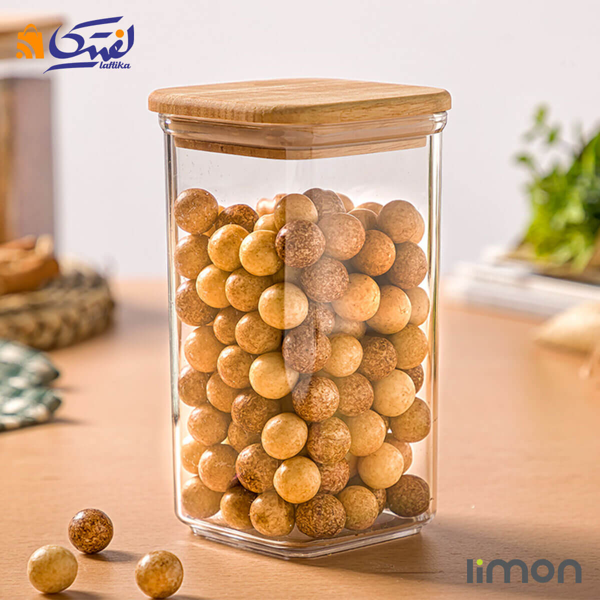 راهنمای خرید جا ادویه لیمون طرح سارینا درب چوبی سایز 1 کد 2197 