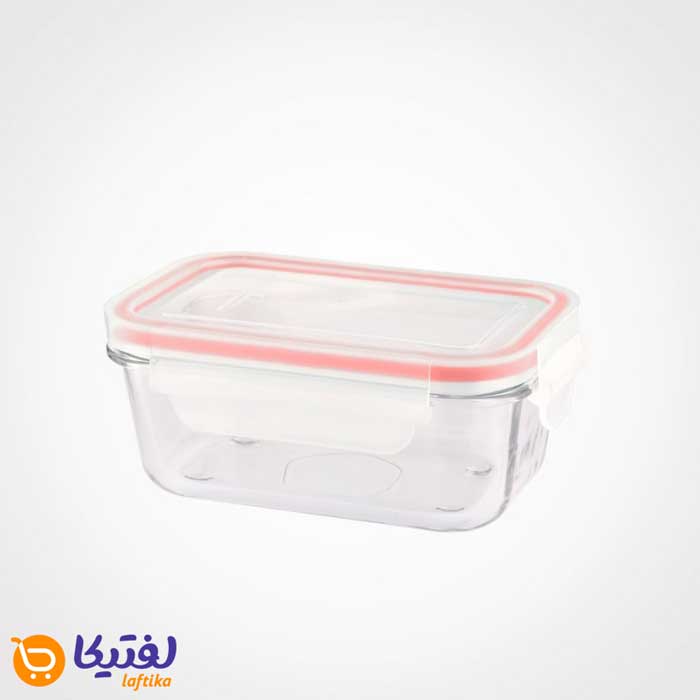 خرید ظرف شیشه ای مستطیل 400 میلی لیتر لیمون 1804