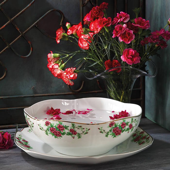 قاب و قدح چینی زرین بیدگل