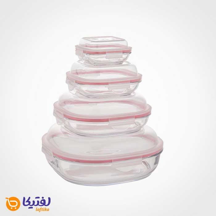 قیمت و خرید ست ظرف شیشه ای سرو و نگهداری 8 پارچه لیمون 2049
