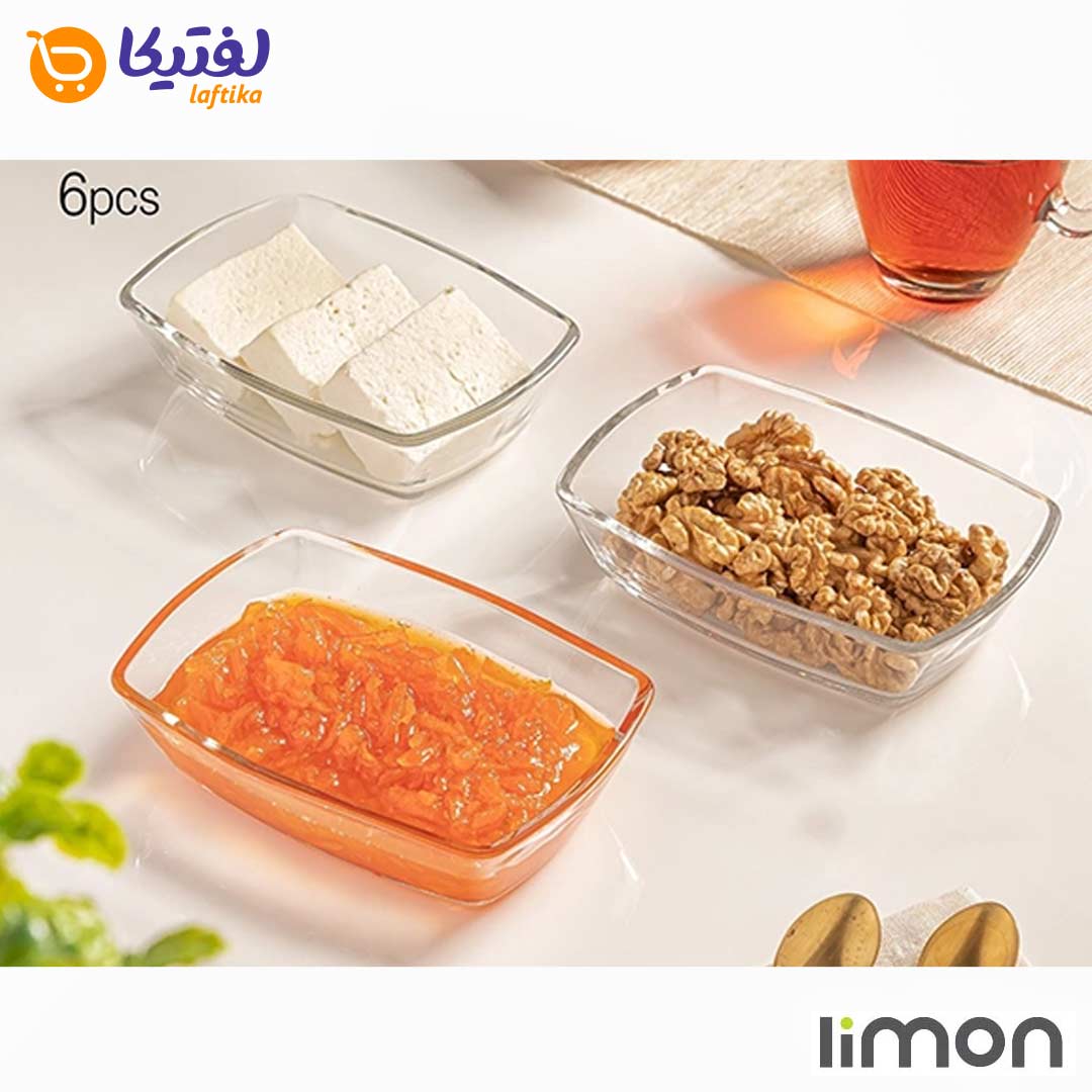 پیاله شیشه‌ای بزرگ لیمون ۶ عددی