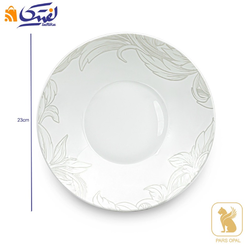 بشقاب حاشیه طرح‌دار سرویس طرح برگ پارس اپال 6 نفره 