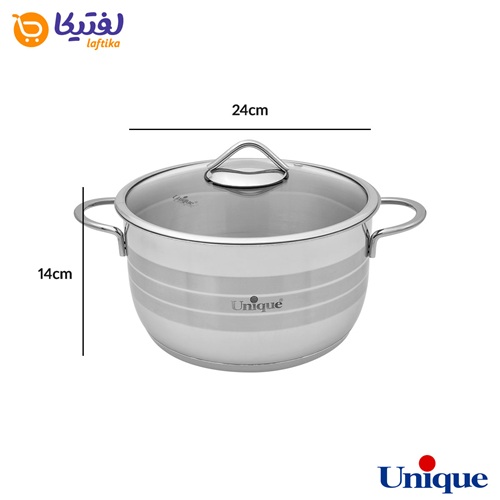 ابعاد قابلمه استیل یونیک سایز 24