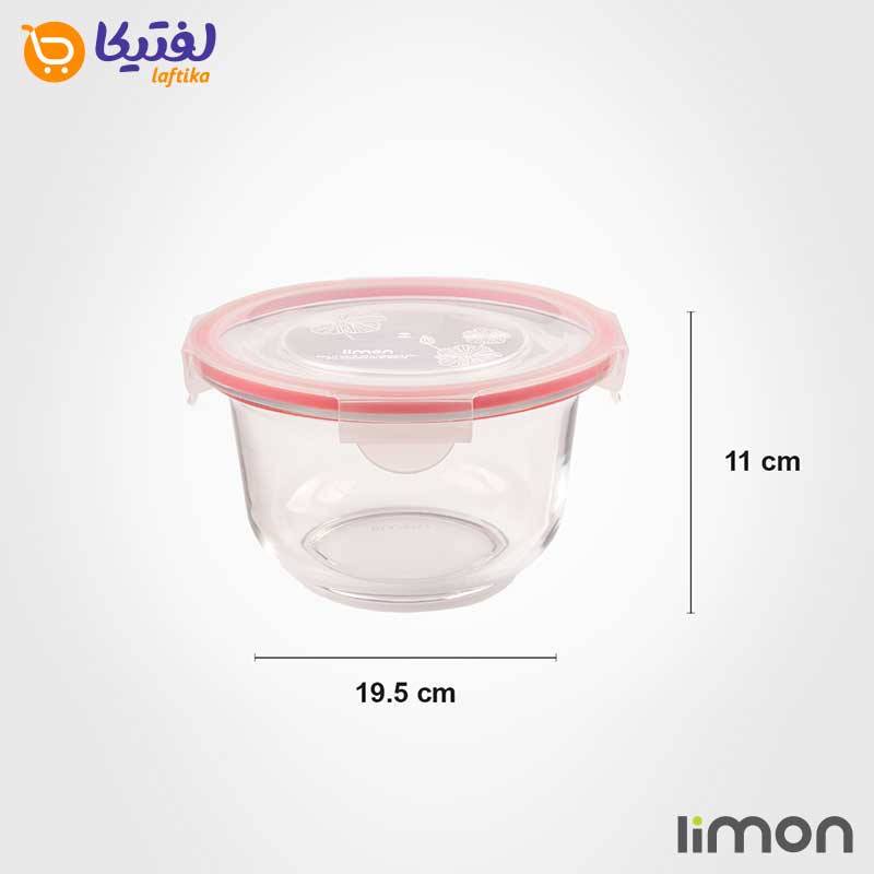 ظرف شیشه ای لیمون گرد دربدار 1.2 لیتری 2077