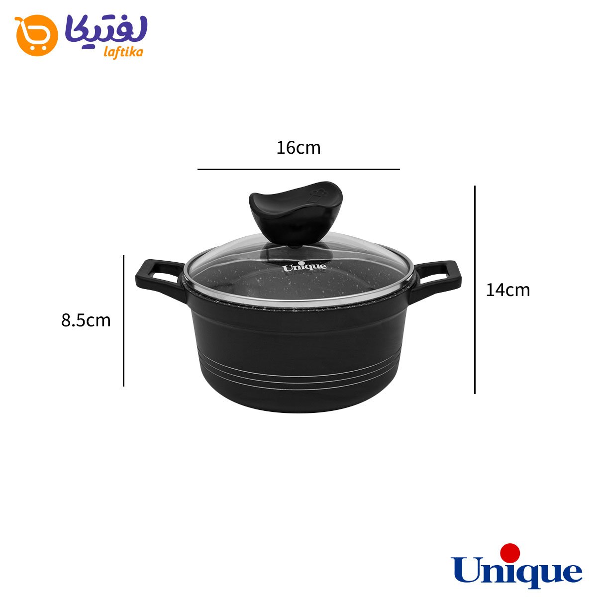 قیمت قابلمه گرانیتی یونیک سایز 16 کد UN-7801