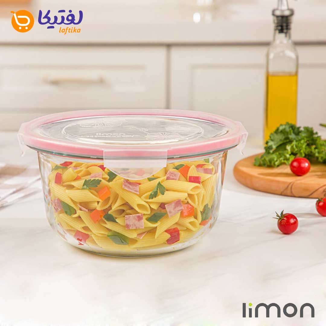 قیمت و خرید ظرف شیشه ای لیمون گرد دربدار 2075