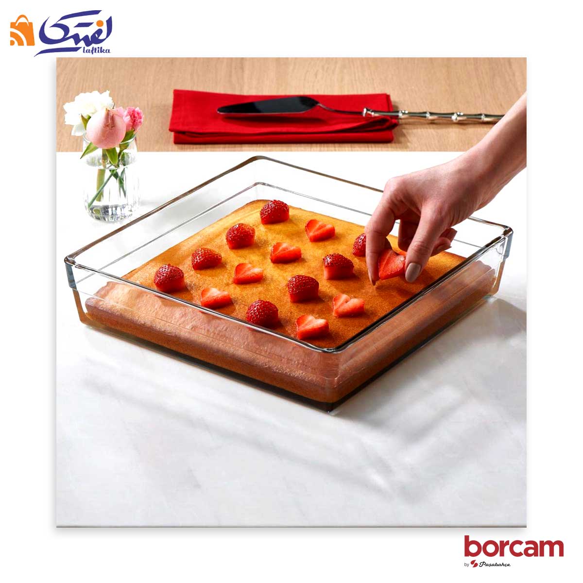 خرید تابه پیرکس مربعی بورجام پاشاباغچه اصل