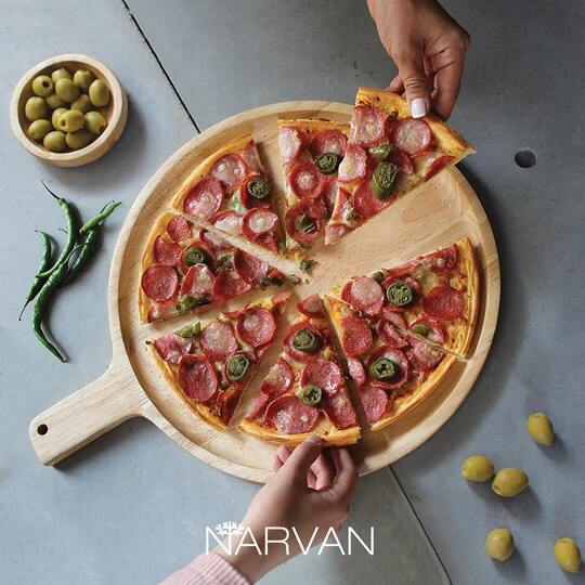 خرید تخته سرو چوبی گرد پیتزا با بهترین کیفیت