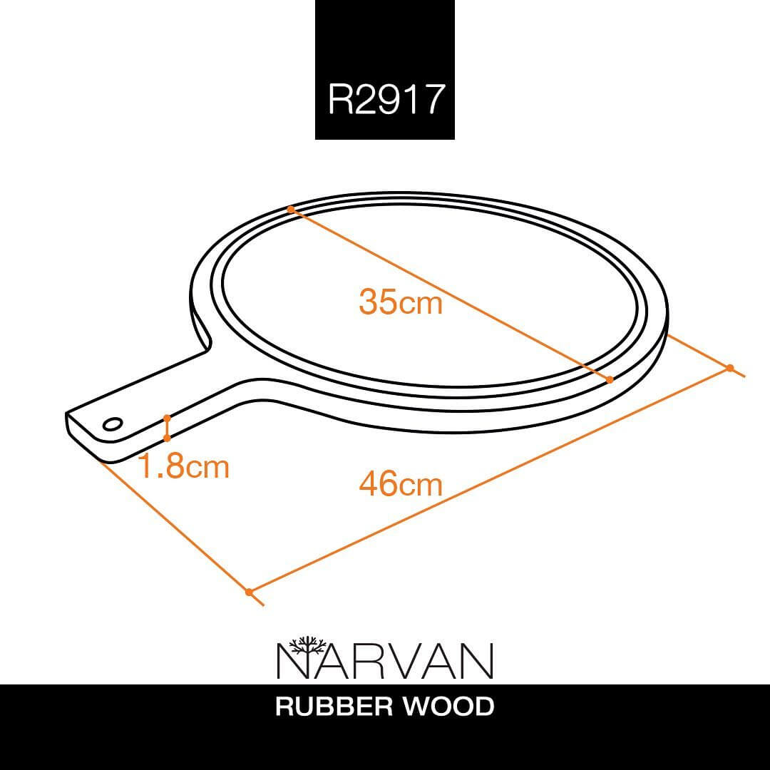 خرید تخته سرو چوبی گرد دسته دار با ابعاد استاندارد