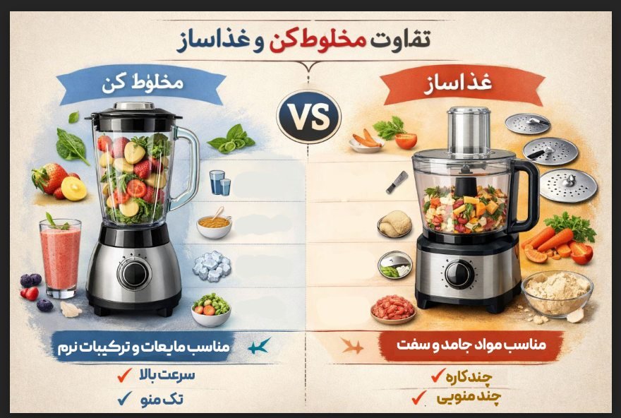 تفاوت غذاساز با مخلوط کن
