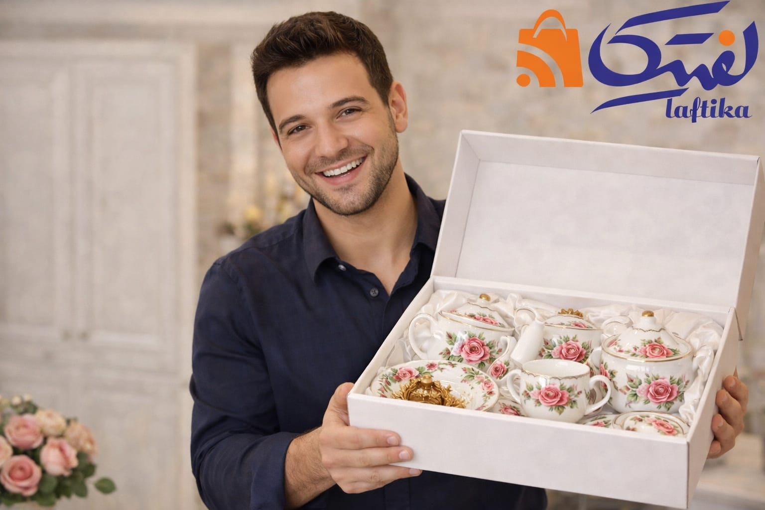 خرید اینترنتی ظروف چینی طرح گل سرخی با پرداخت آسان