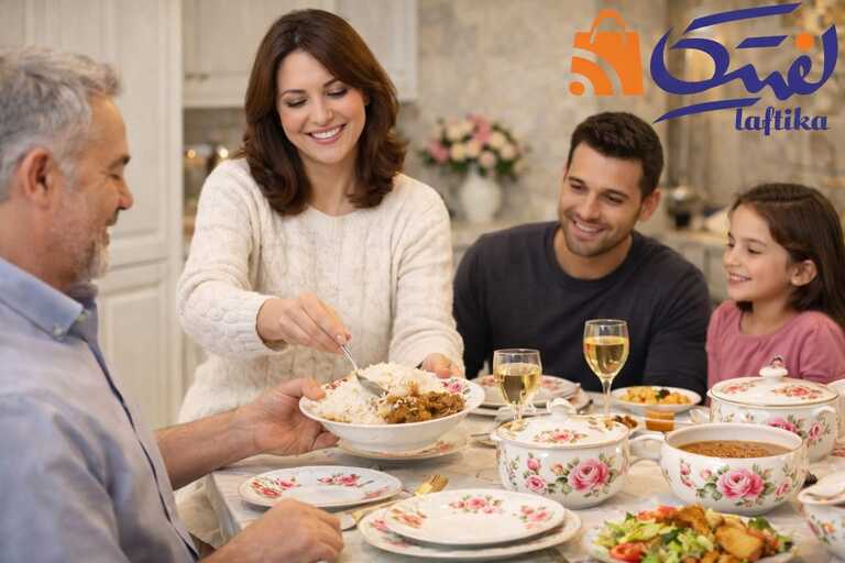 خرید ظروف چینی گل سرخی برای جهیزیه نقد و اقساط