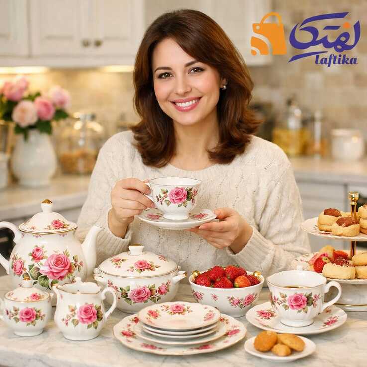 خرید بهترین مدل سرویس چینی گل سرخی با بهترین کیفیت