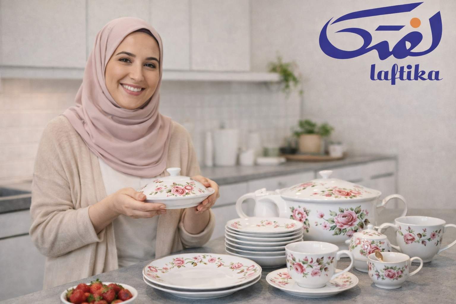 خرید ظروف چینی گل سرخی اصل با ضمانت کالا در لفتیکا