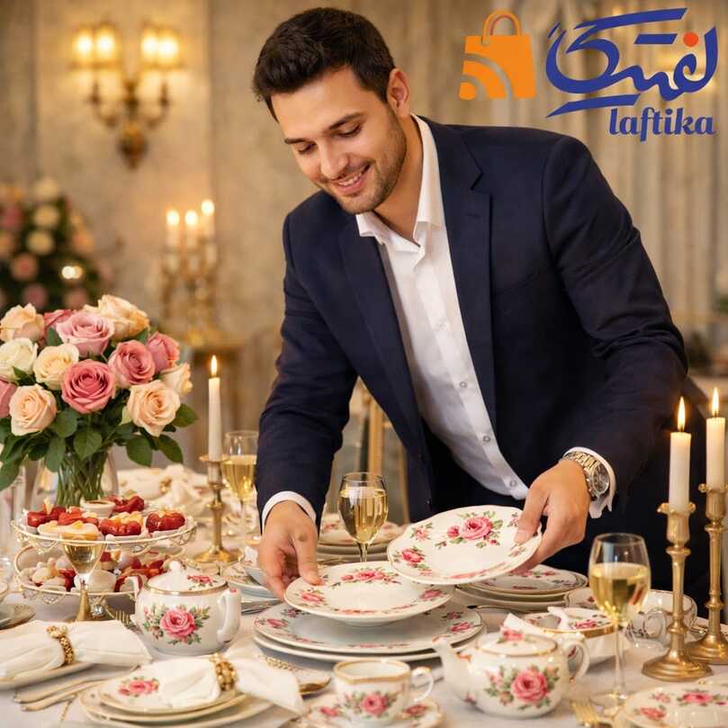 خرید سرویس ظروف چینی گل سرخی برای مصارف خانگی