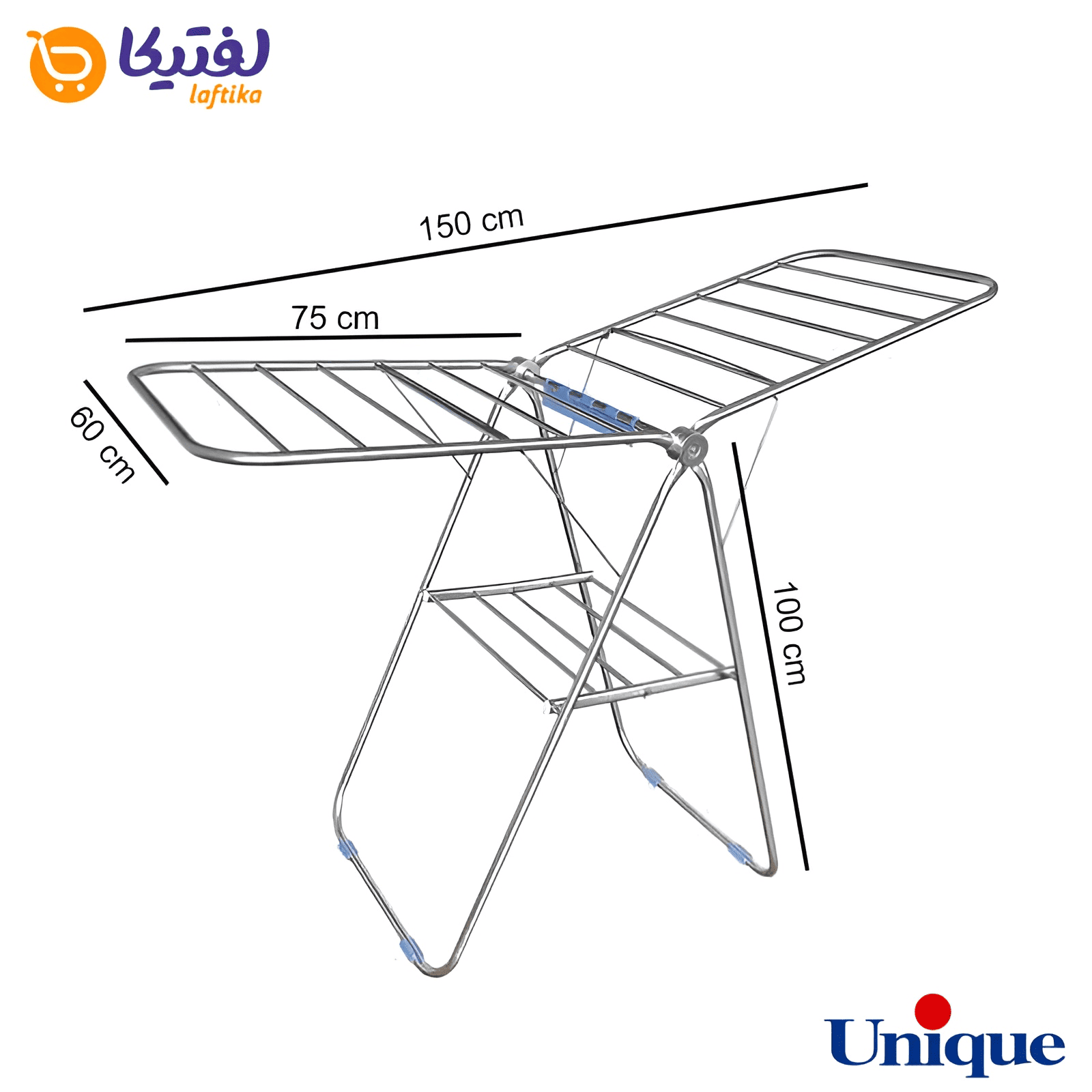 ابعاد بند رخت تمام استیل یونیک UN-8030