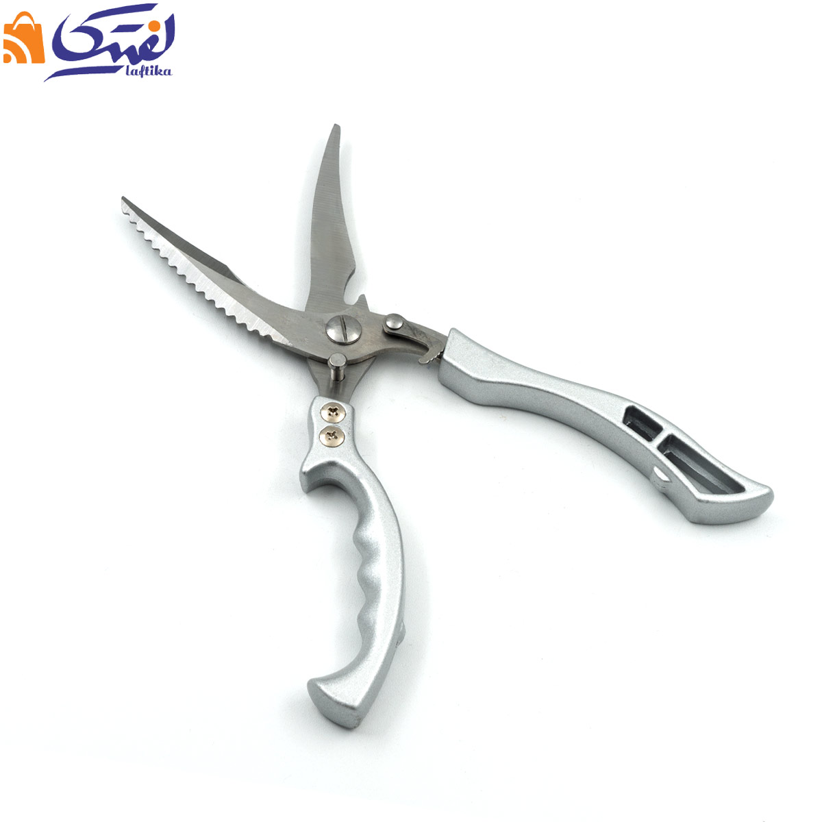 قیمت قیچی آشپزخانه وارداتی چند منظوره دسته فلزی سیلور کد SC-1707