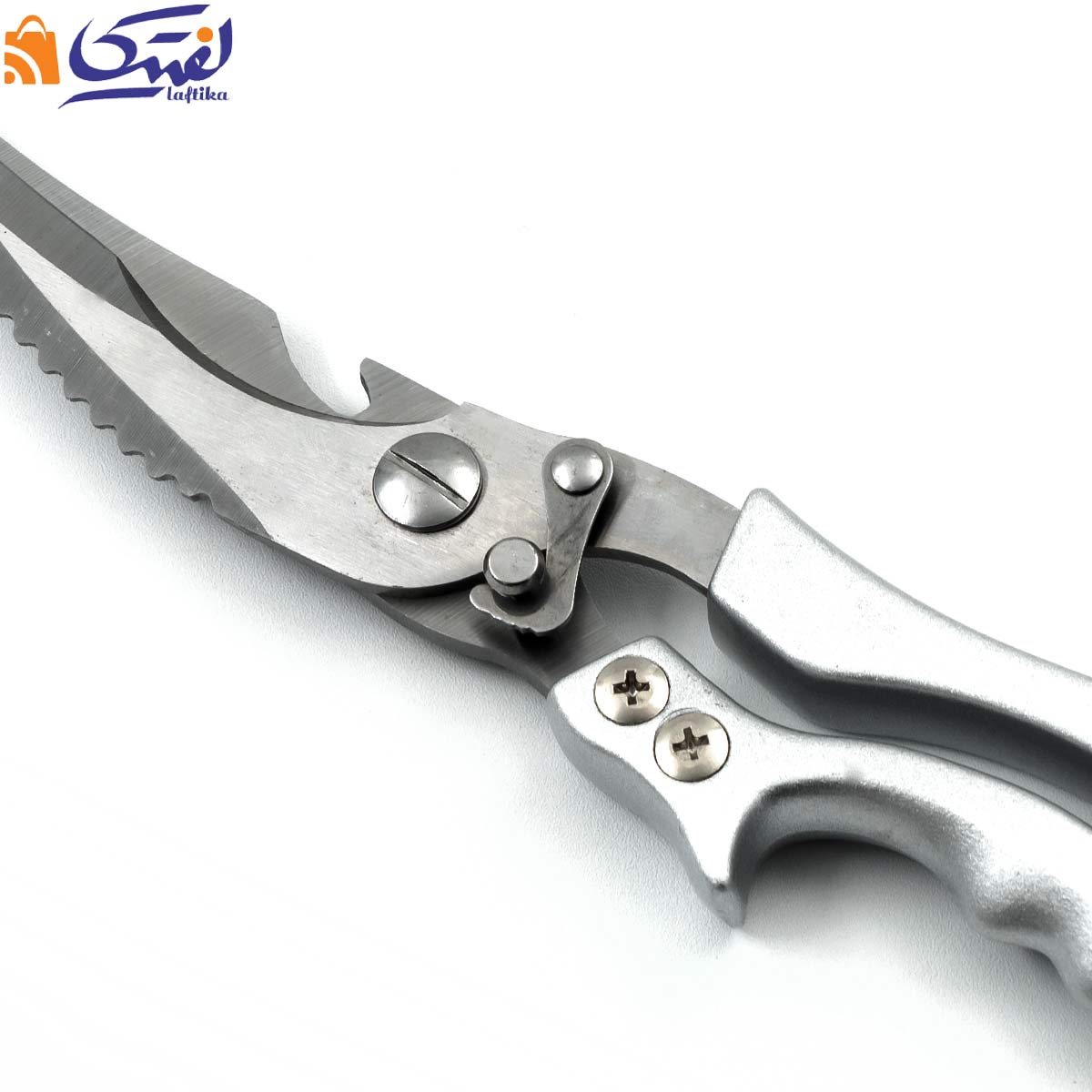 خرید قیچی آشپزخانه وارداتی چند منظوره دسته فلزی سیلور کد SC-1707