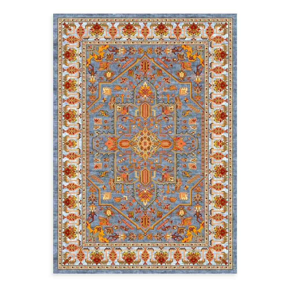 خرید قسطی فرش هندسی نقره آبی رزالین تراکم 3600 سنگین کالکشن ریماز A3086-5