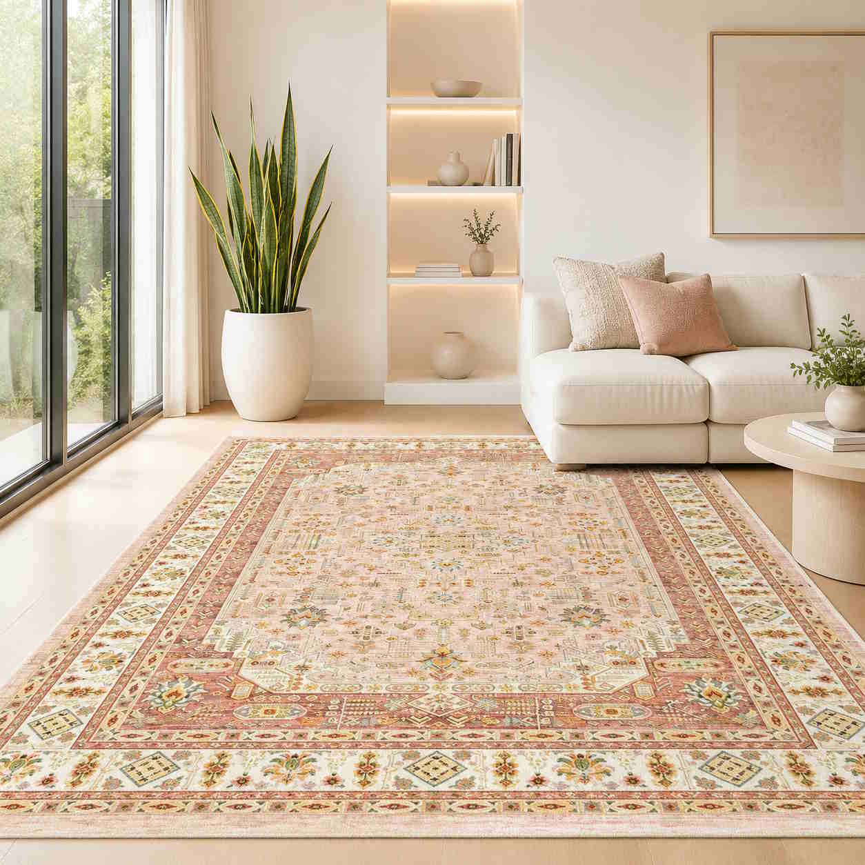 خرید فرش هریس اسلیمی صدفی رزالین تراکم 3600 سنگین کالکشن ریماز A3027-2