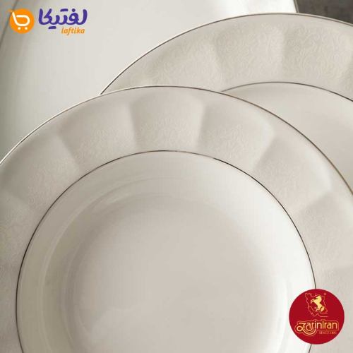 قیمت سرویس غذاخوری چینی زرین نئوکلاسیک طرح فانتزیا 6 نفره
