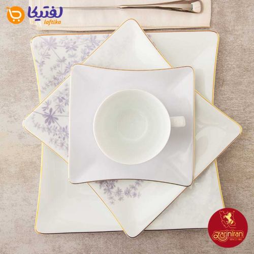چینی زرین سرویس 12 نفره کامل وینچی الیسه طرح فرن بنفش