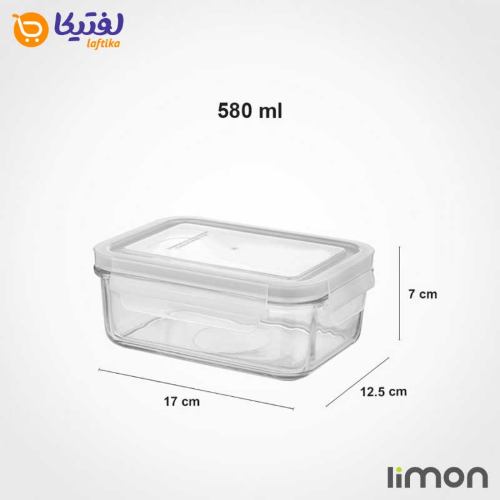 ظرف شیشه ای لیمون درب دار با ابعاد استاندارد