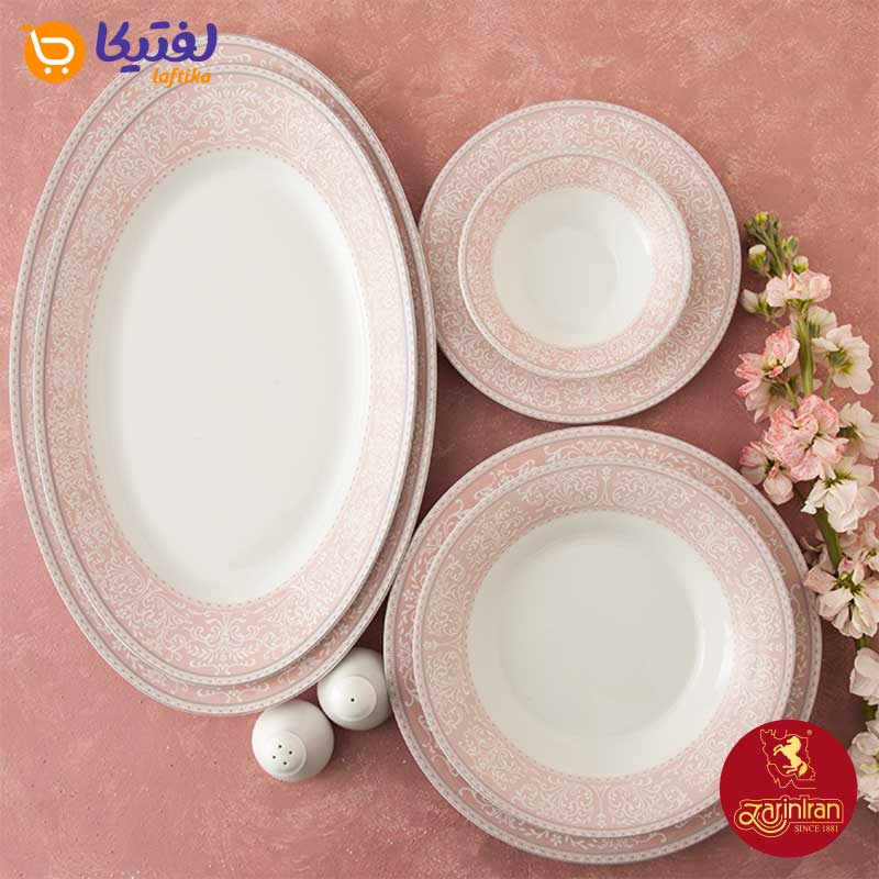 طراحی سرویس ورونا صورتی چینی زرین
