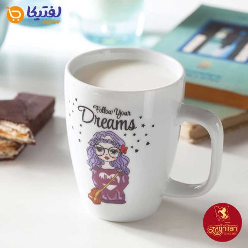 ماگ-سوئدی-چینی-زرین-دختر-Follow-your-dreams مشکی