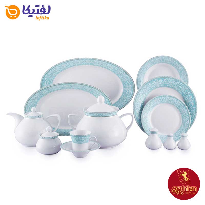 مزایای سرویس چینی زرین 108 پارچه شهرزاد طرح ورونا فیروزه ای