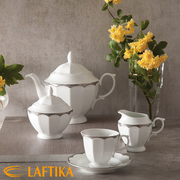 کیفیت-سرویس-چینی-زرین-17-پارچه-چای-خوری-نئوکلاسیک-ایساتیس-پلاتینی
