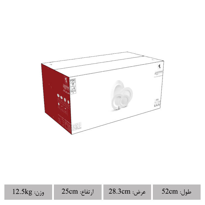 جعبه اصلی  28 پارچه ایتالیا اف چینی زرین