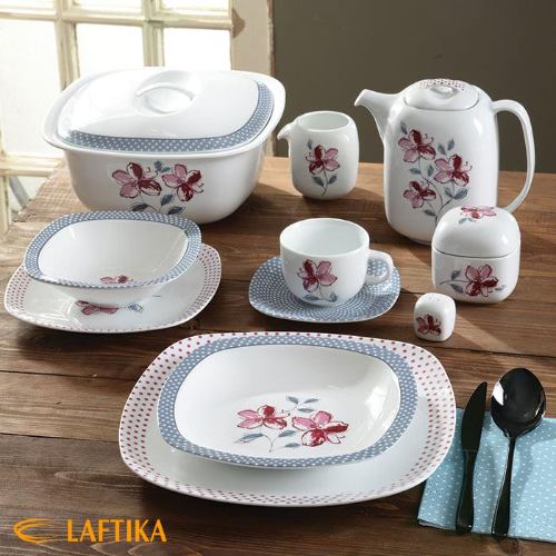 سرویس چینی زرین کواترو طرح والنسیا ارغوانی 12 نفره 98 پارچه (توقف تولید)*