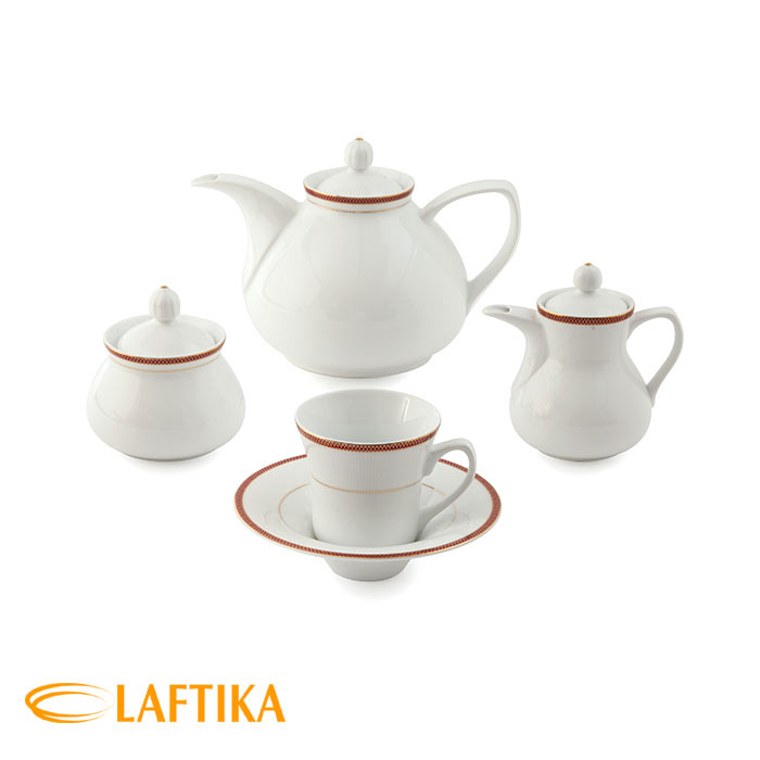 چای خوری سرویس چینی زرین شهرزاد طرح سپینود ارغوانی 12 نفره 108 پارچه