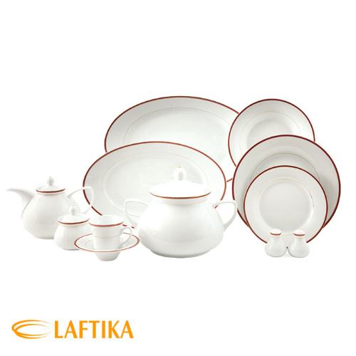 اقلام سرویس چینی زرین شهرزاد طرح سپینود ارغوانی 12 نفره 108 پارچه
