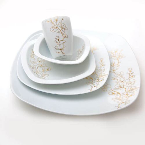 سرویس چینی 27 پارچه عذاخوری کواترو چینی زرین شکوفه گیلاس