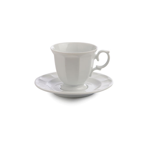 چینی زرین سرویس 12 پارچه چای خوری نئوکلاسیک طرح سفید