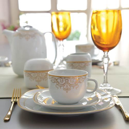 سرویس چینی 12 پارچه چای خوری کواترو چینی زرین موناکو با جلوه شیک و مدرن